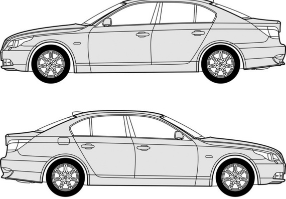 BMW 5 series E60 (БМВ 5 серии Е60) - чертежи (рисунки) автомобиля